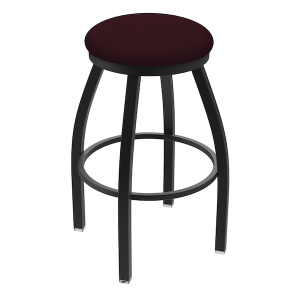 Holland Bar Stool Co 30" Swivel Bar Stool, Black Wrinkle, Canter Bordeaux Seat X802 - main